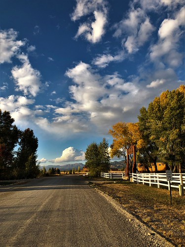 SPEED LIMIT 15 by The VIKINGS are Coming!, wyoming ranch gravelroad sky clouds naturalbeauty sunset autumn fallcolors 6relativehumidity bridger