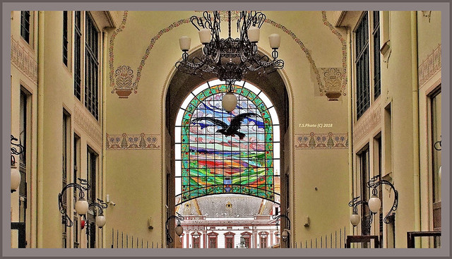 The Black Eagle stained glass