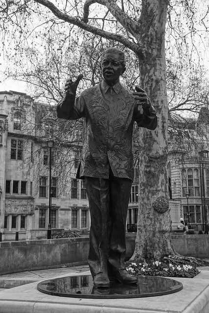 Nelson Mandela, President of South Africa 1994–1999, Ian Walters (Sculptor), Parliament Square, City of Westminster, London, SW1P 3BD