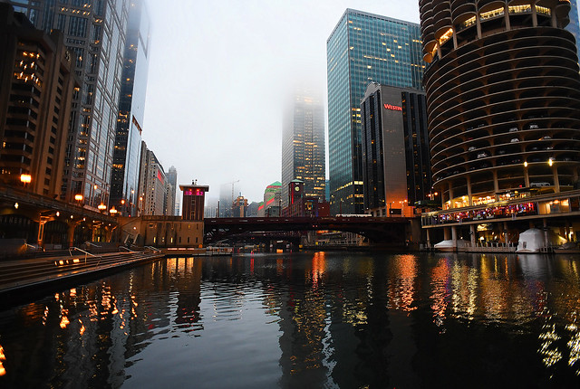 Evening On The Chicago River