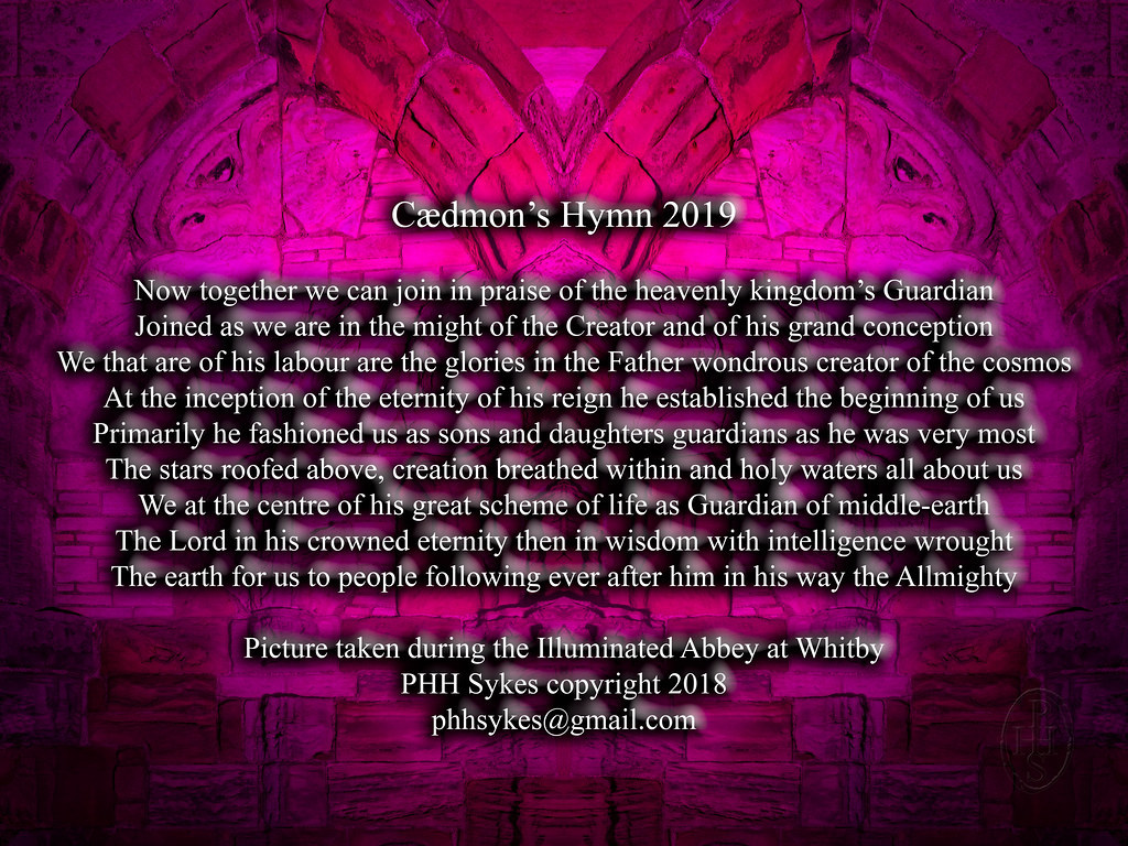 Cædmon’s Hymn inscribed on an arch from the Illuminated Abbey at Whitby 8 of 8
