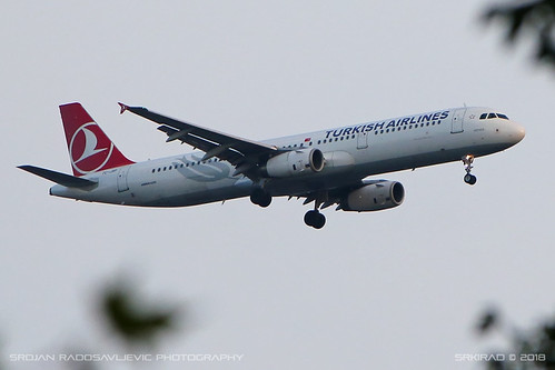 Airbus A321-231 by srkirad, Turkish Airlines (TC-JRF)aircraft airplane jet airliner airbus a321 turkishairlines landing evening 