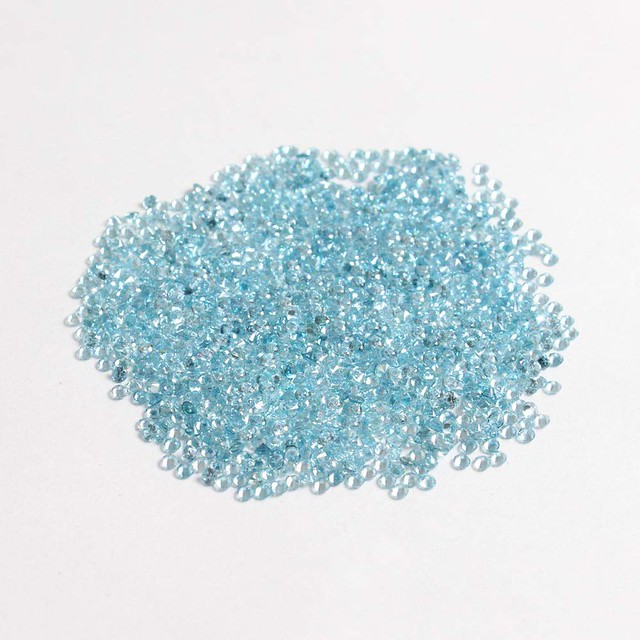 natural blue zircon round cut gemstone