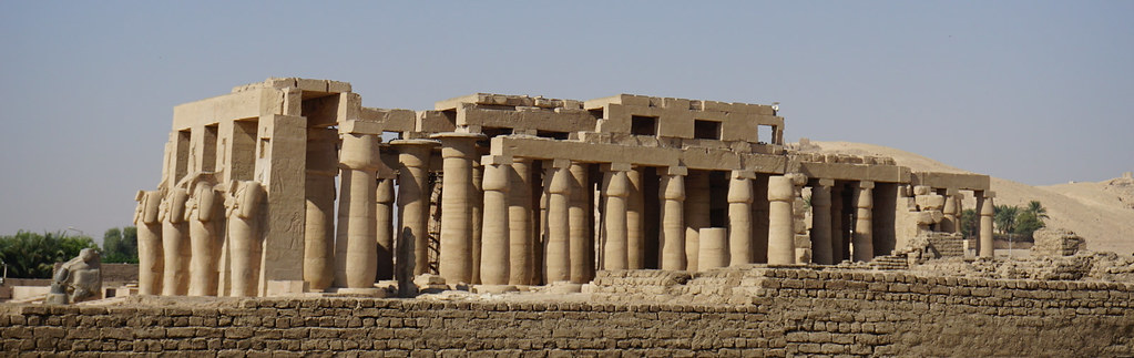 The Ramesseum is the memorial temple of Pharaoh Ramesses II, West Bank, Luxor, Egypt.