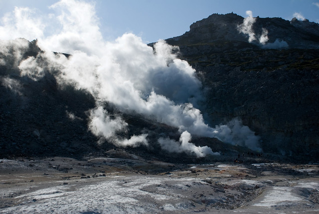 Volcanic steam of Mt. Iosan in hokkaido