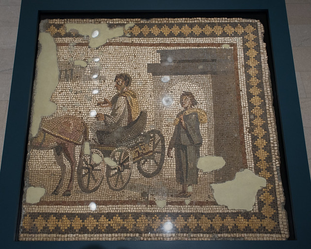 Roman mosaic with a departure scene, from Antioch