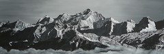 Mont blanc vue du saleve 120x40 acrylique sur toile Vendu