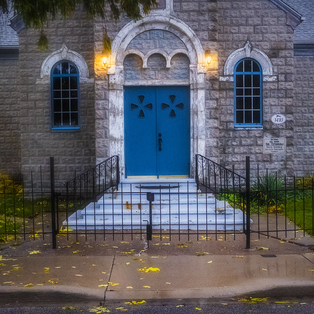 Blue Church Doors. Windsor, ON.
