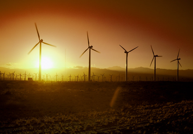 California Wind Turbines at Sunset. Original image from Carol M. Highsmith’s America, Library of Congress collection. Digitally enhanced by rawpixel.