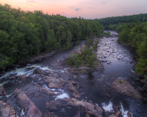 hdr drone aerial quadcopter nature river rapids sunset summer forest stone valley
