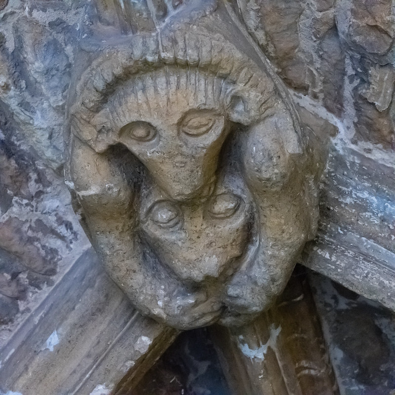 Lamb clasping wolf, Chipping Norton church