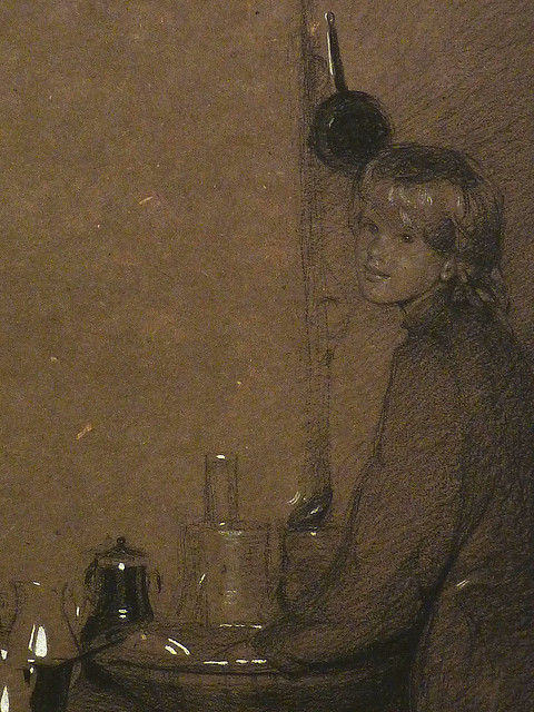 GARRIDO Leandro Ramon,1901 - Jeune Fille lavant des Pots (Louvre RF39578) - Detail 01