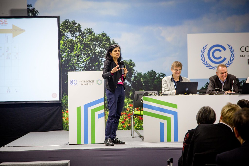 Jyotsna Puri from GCF-IEU speak on What has REDD+ achieved? Empirical evidence for transformational change side event at COP24, Katowice,...