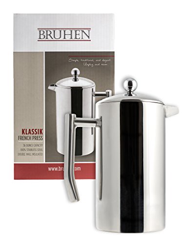 Large Stainless Steel French Press Coffee Maker – Double W…
