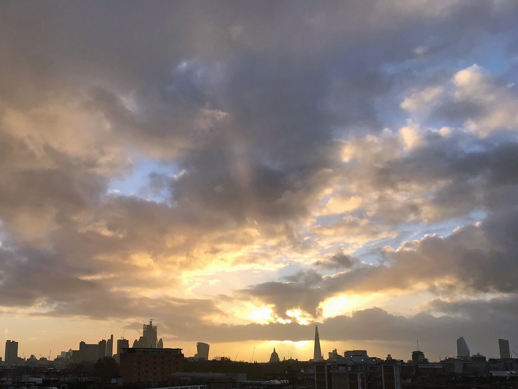 Sunrise over the City of London