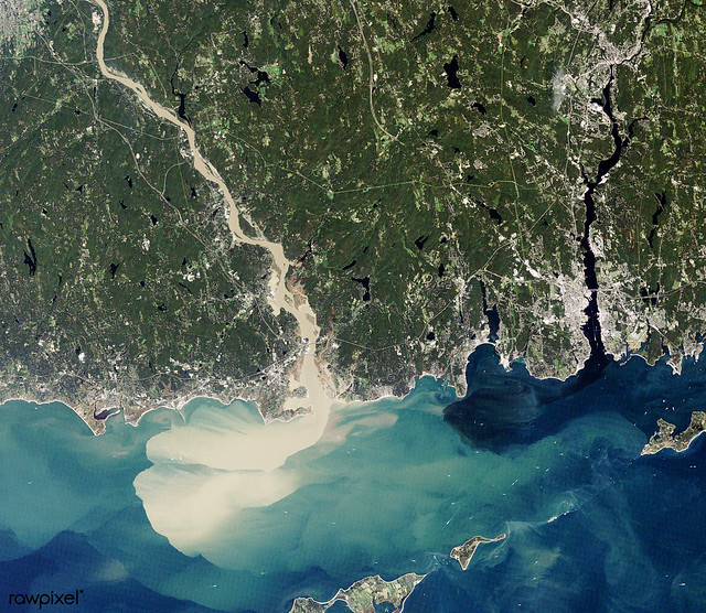Sediment Spews from Connecticut River. Original from NASA. Digitally enhanced by rawpixel.