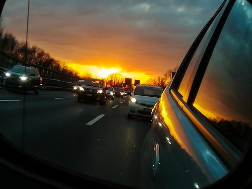 A NEW DAY by Luigi_1964_2, alba honda tangenziale sunrise car jtaly street night jazz reflection mirror