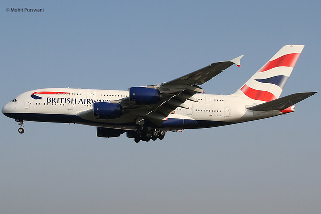 British Airways (BA/BAW) / A380-841 / G-XLEJ / 03-28-2017 / HKG