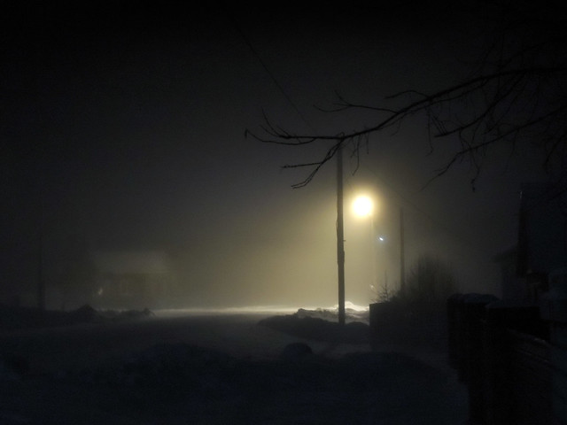 Winter night in the village