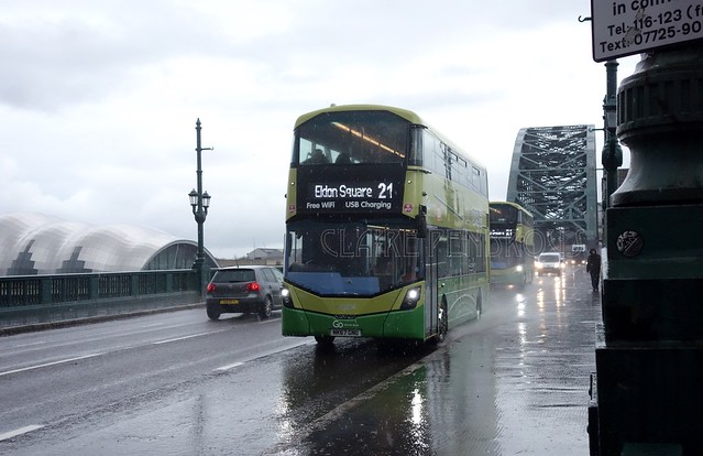 Buses making a splash on the Tyne Bridge