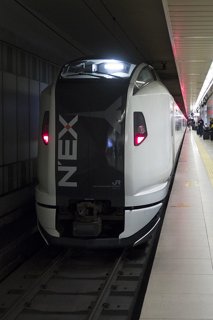 Narita Express (N'EX) train, Narita International Airport, Chiba Prefecture, Japan