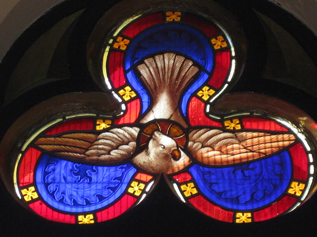 The Holy Spirit Trefoil Window by Ferguson and Urie; Christ Church, Brunswick - Glenlyon Road, Brunswick