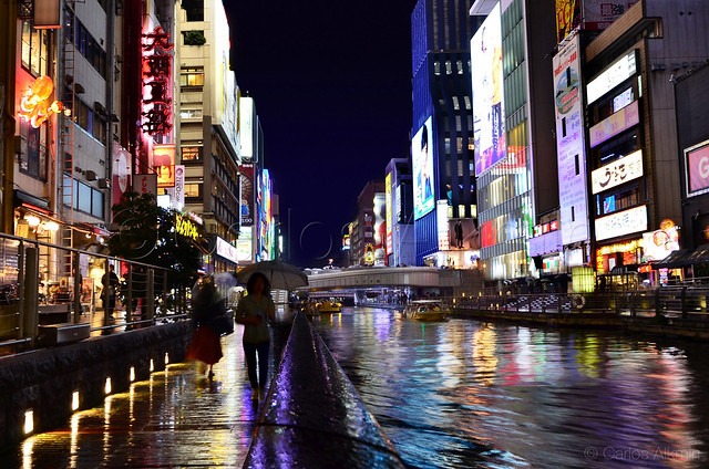 Dotombori Channel at Night - Osaka - Japan