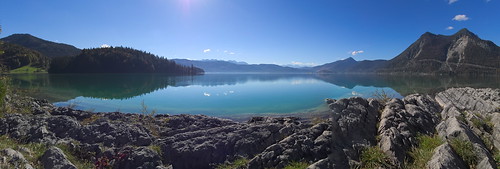 pa125561apa125564aa koaxial walchensee pano hugin mountains lake water wasser see sky blue nature landscape