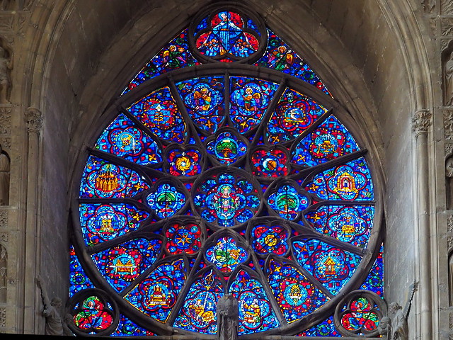 A rose window at Reims Cathedral