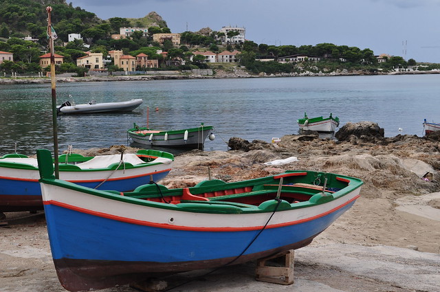 Port de Sferracavallo, commune de Palerme, Sicile, Italie.
