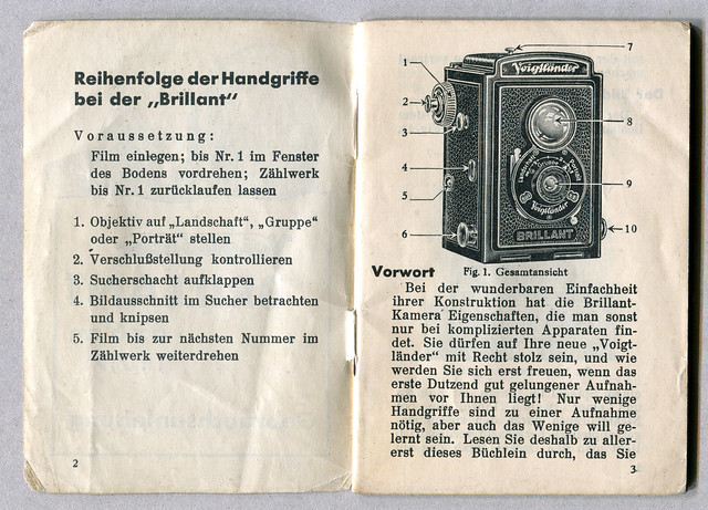 Gebrauchsanleitung für die Kamera Voigtländer Brillant, Seiten 2, 3