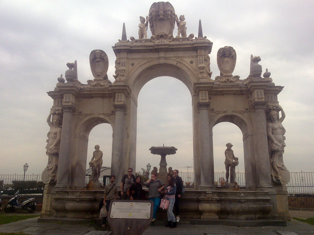Naples waterfront, fontana del Gigante