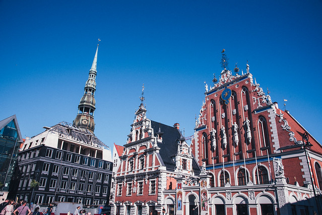 House of the Blackheads and St. Peters Church, Riga, Latvia