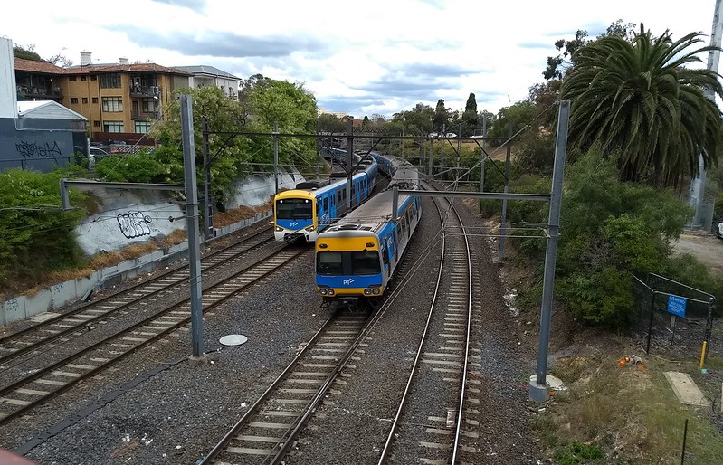 South Yarra - Metro tunnel works January 2019, looking SE