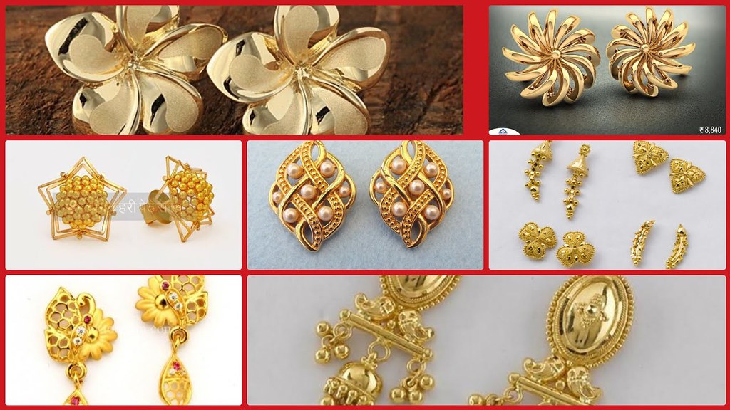 Latest Stylish Gold Earrings and Tops Designs Ideas For Girls 2019 - a ...