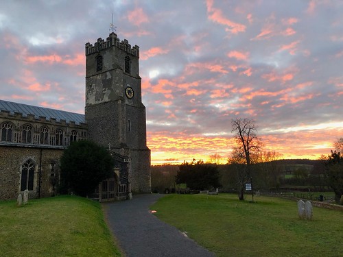 sunset church suffolk coddenham