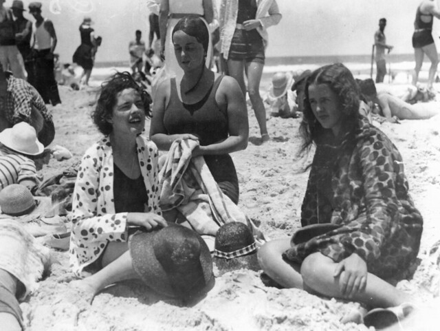 Women on the beach, Southport, 1932