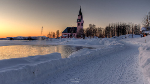 sweden church chiesa sunset tramonto arjeplog snow winter landscape cold d750 nikon
