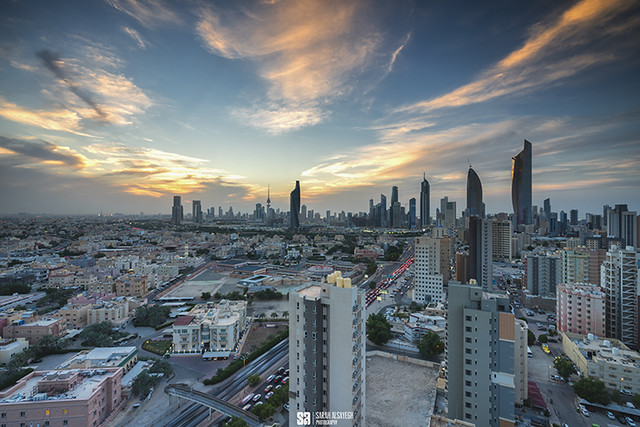 Kuwait - City Sunset And Clouds