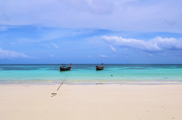 Two lonely boats in the Andaman Sea