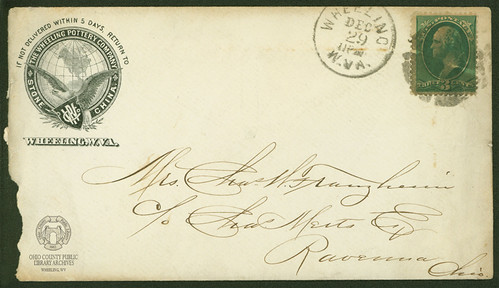 Wheeling Pottery Co. Envelope, 1881 by Ohio County Public Library, <i>- From the Charles W. Franzheim correspondence collection of the Ohio County Public Library Archi