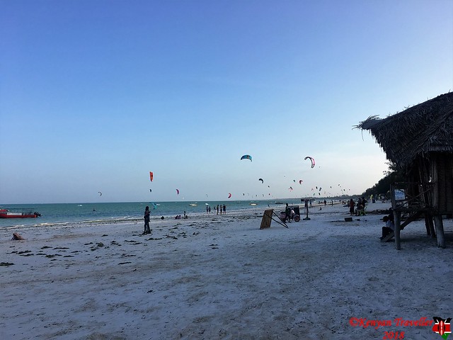 Kite surfing at Paje Beach