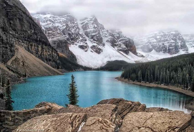 A View of Moraine Lake from the top of the Rock Pile