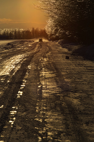 rang road path verglas ice sunset soleilcouchant voiture car hiver winter 2019 nicolebarge lueur