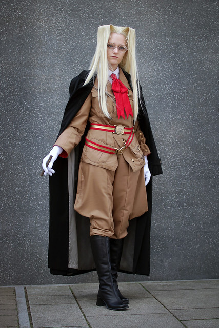 Integra Hellsing cosplayer at ExCeL London's MCM Comic Con, October 2018