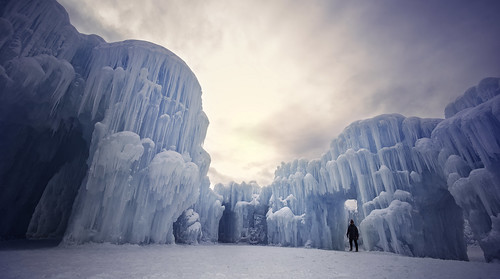 icecastlesyeg icecastle yeg sony voigtlander ice walking sunny cloudy blue layers winter cold warm colors a7ll