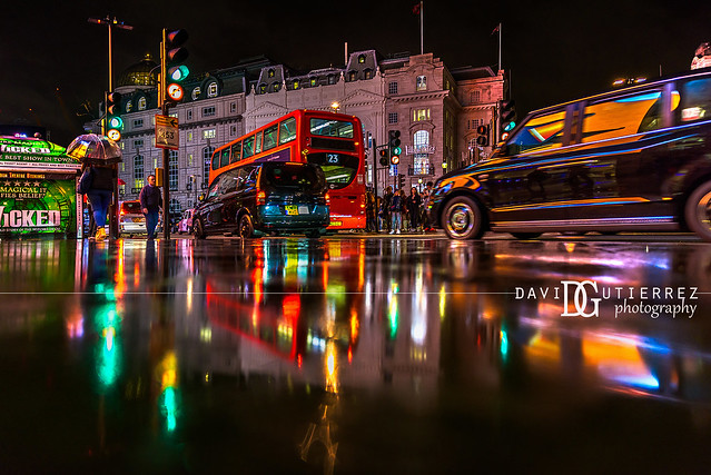 Raindrops - Piccadilly Circus, London, UK
