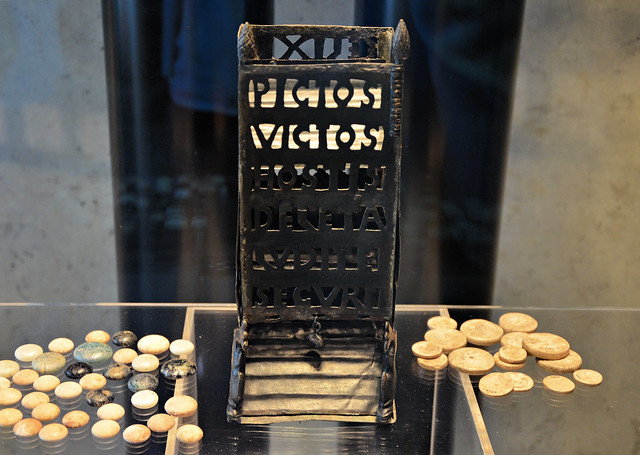 Roman dice tower (pyrgus or turricula) with the inscription 