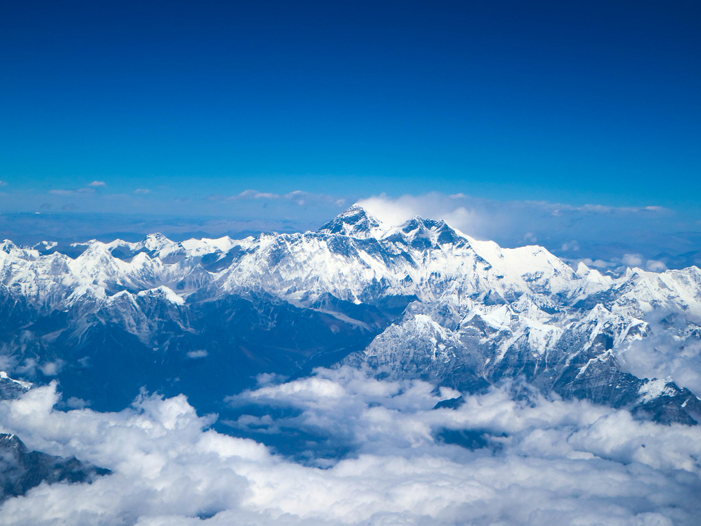 Vistas del Everest desde el avión