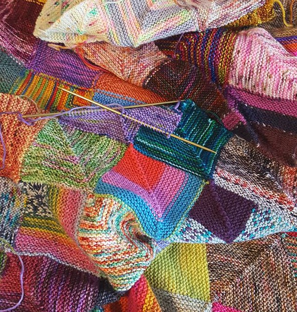 I finished my striped blanket and now am knitting on my cozy memories because I'm so indecisive about the next blanket I want to start on. I did miss knitting on this one though!